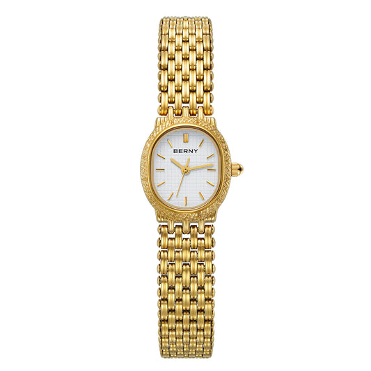 BERNY - Relógio Feminino Quartz Tonneau Dourado - 2146L