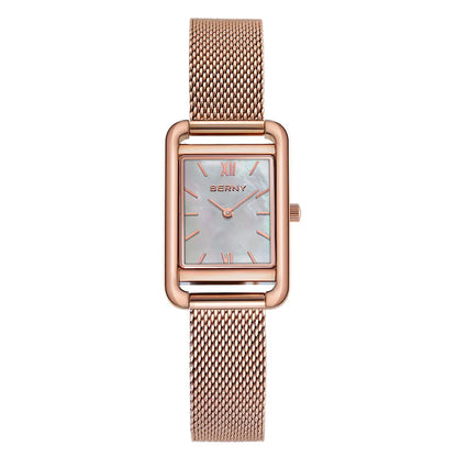 BERNY - Relógio Feminino Quartz Quadrado Rose Gold - 2794L