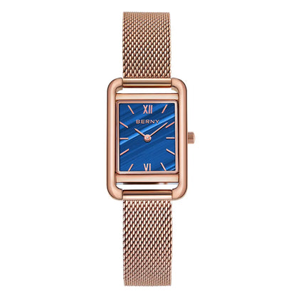 BERNY - Relógio Feminino Quartz Quadrado Rose Gold - 2794L