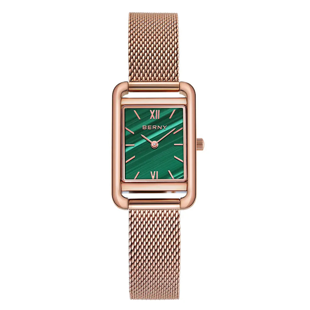 BERNY - Relógio Feminino Quartz Quadrado Rose Gold - 2794L